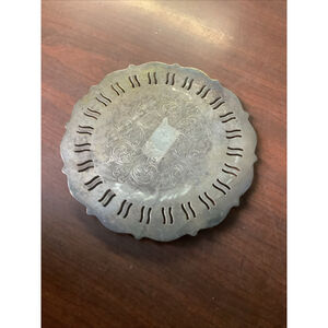 Oneida Silversmiths Silver Plate 6 1/2" round Trivet, Footed, Vintage